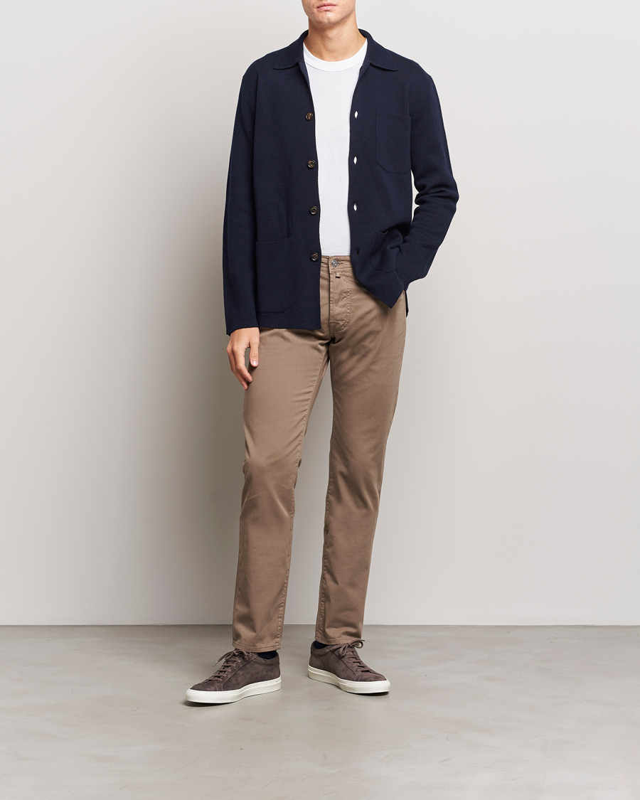 Herren | 5-Pocket-Hosen  | Jacob Cohën | Bard Garment Dyed Gabardine Trousers Khaki