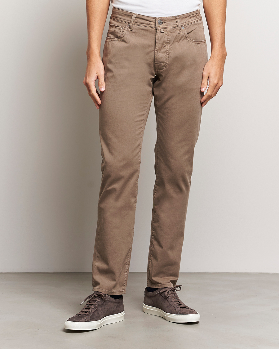 Herren | Jacob Cohën | Jacob Cohën | Bard Garment Dyed Gabardine Trousers Khaki