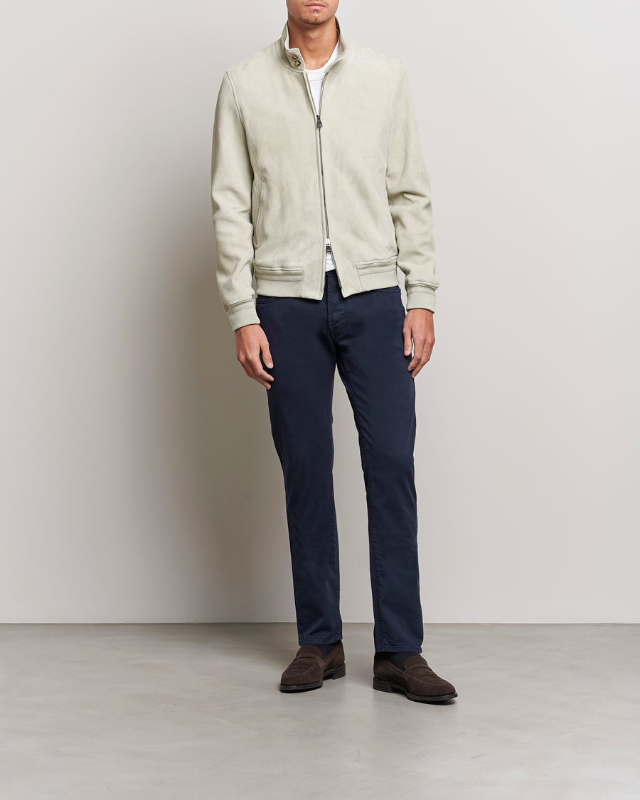 Herren | Hosen | Jacob Cohën | Bard Garment Dyed Gabardine Trousers Navy