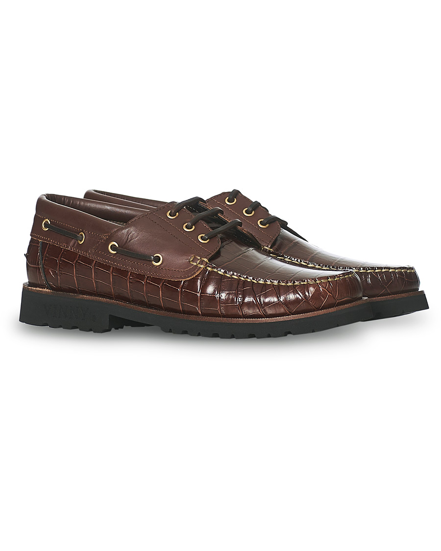 Herren | VINNY's Aztec Boat Shoe Brown Croc | VINNY's | Aztec Boat Shoe Brown Croc
