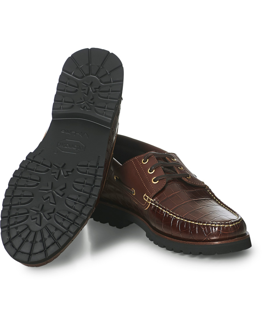 Herren | VINNY's Aztec Boat Shoe Brown Croc | VINNY's | Aztec Boat Shoe Brown Croc