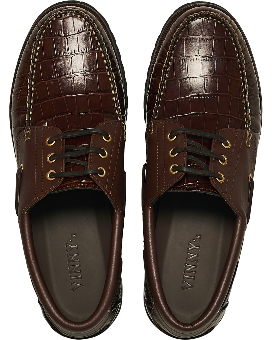Herren | VINNY's Aztec Boat Shoe Brown Croc | VINNY's | Aztec Boat Shoe Brown Croc