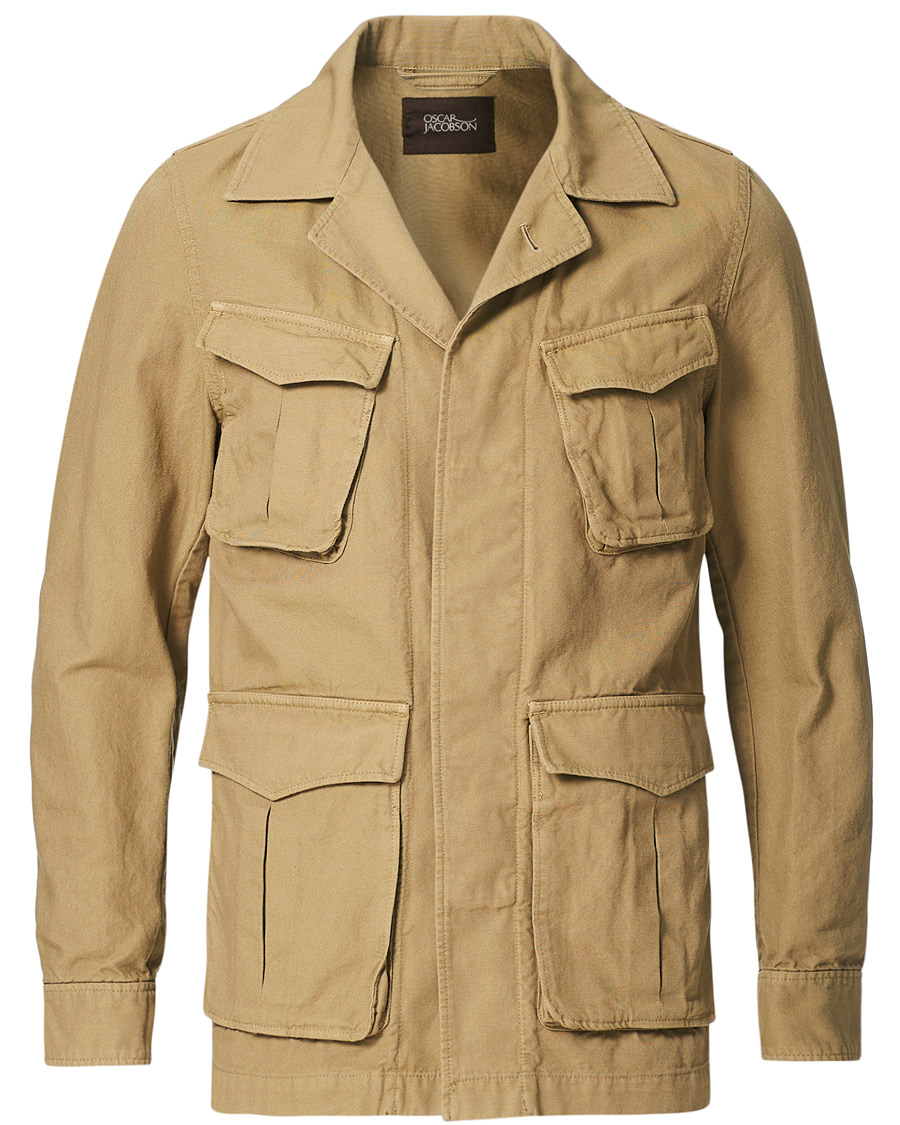 Herren | Jacken | Oscar Jacobson | Wester Cotton Field Jacket Beige