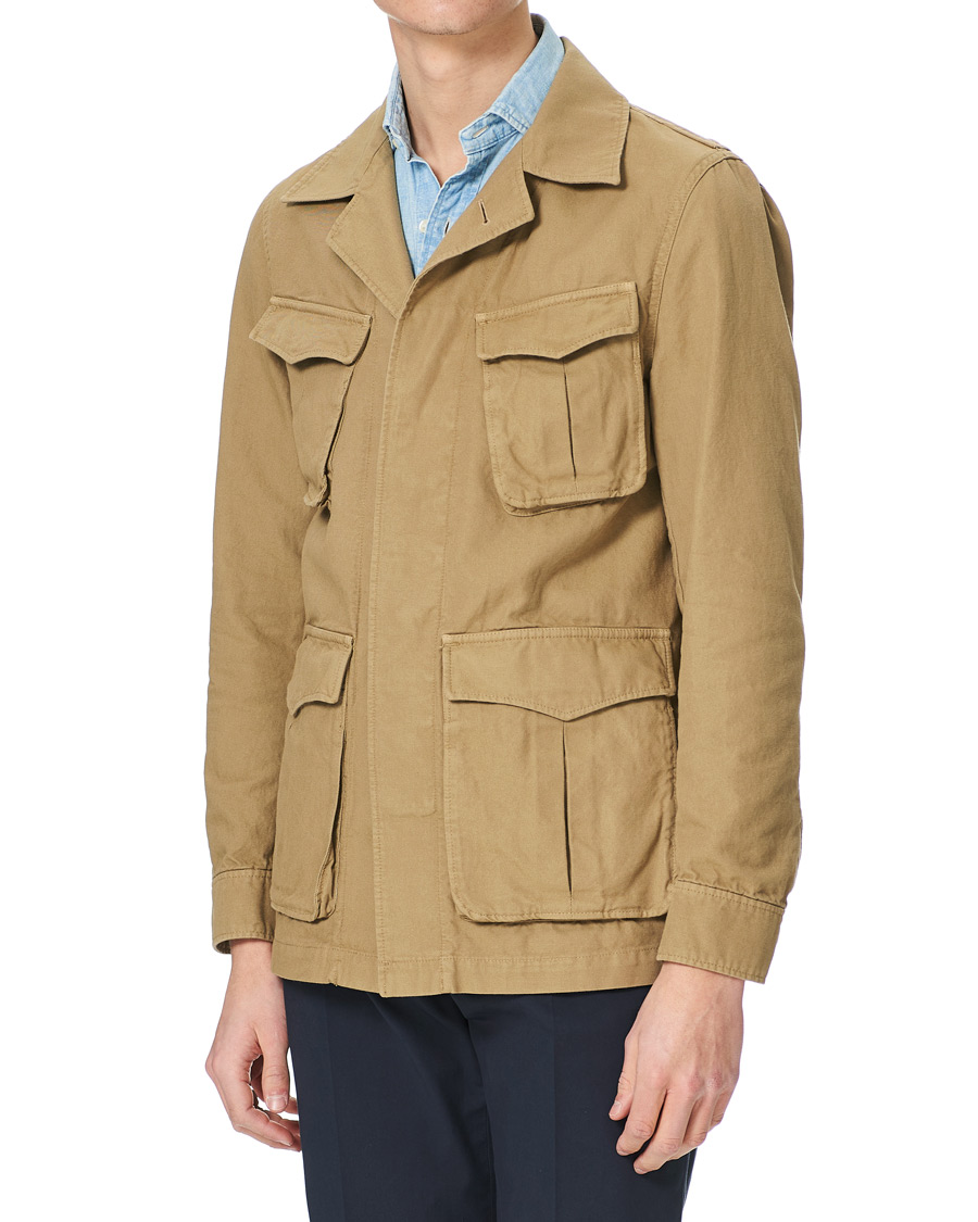 Herren | Jacken | Oscar Jacobson | Wester Cotton Field Jacket Beige
