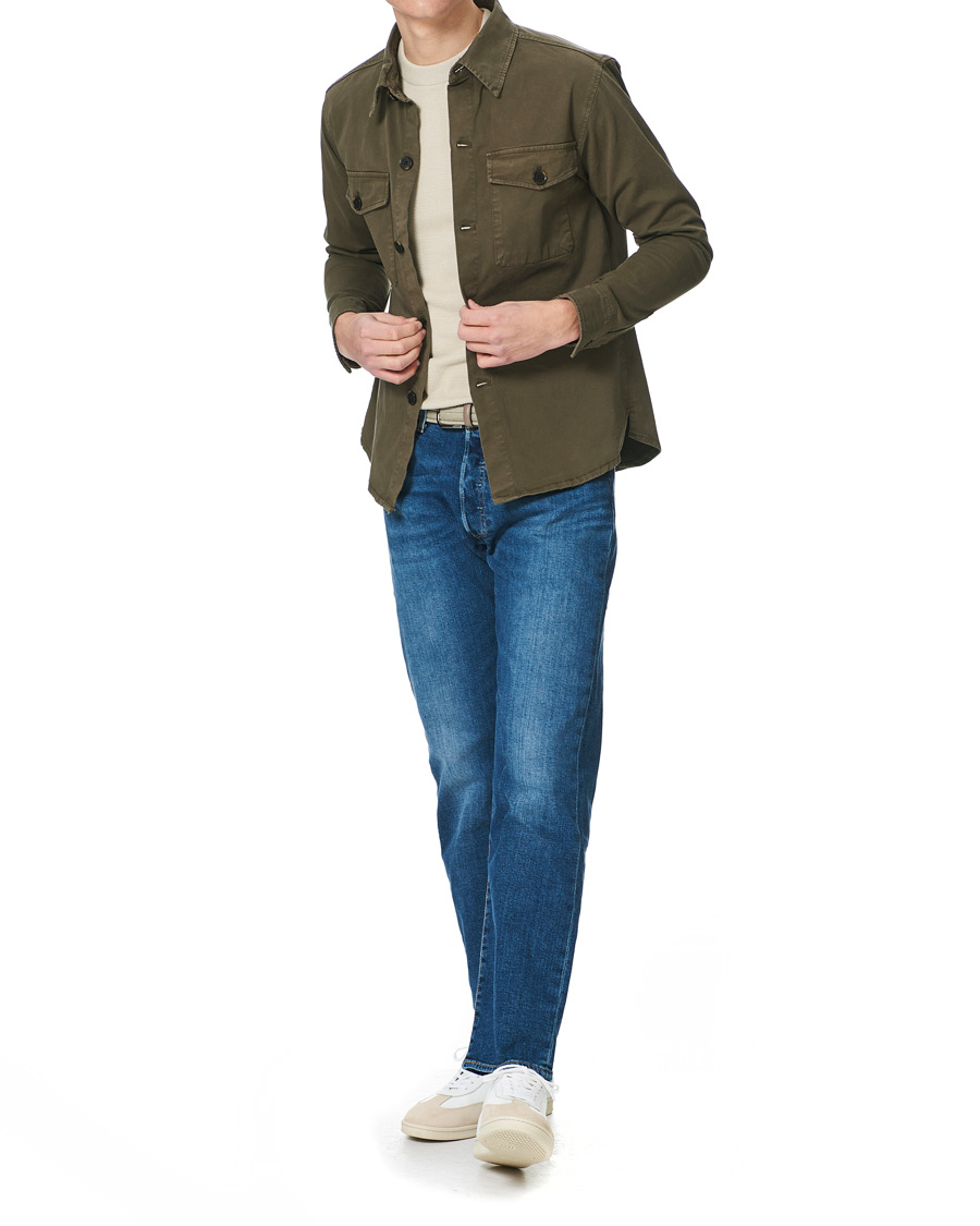 Herren | Hemden | Oscar Jacobson | Milron Cotton Overshirt Olive