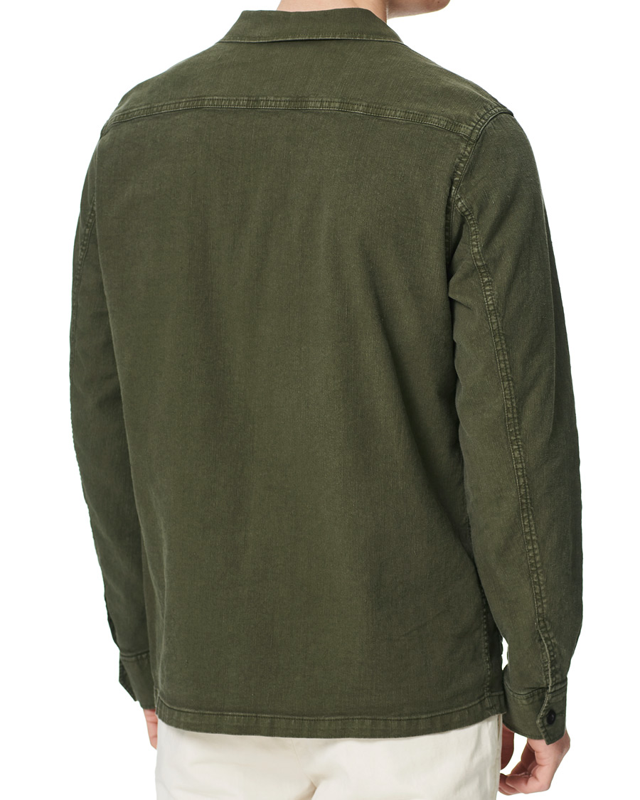 Herren | Hemden | Oscar Jacobson | Linen Safari Shirt Jacket Olive
