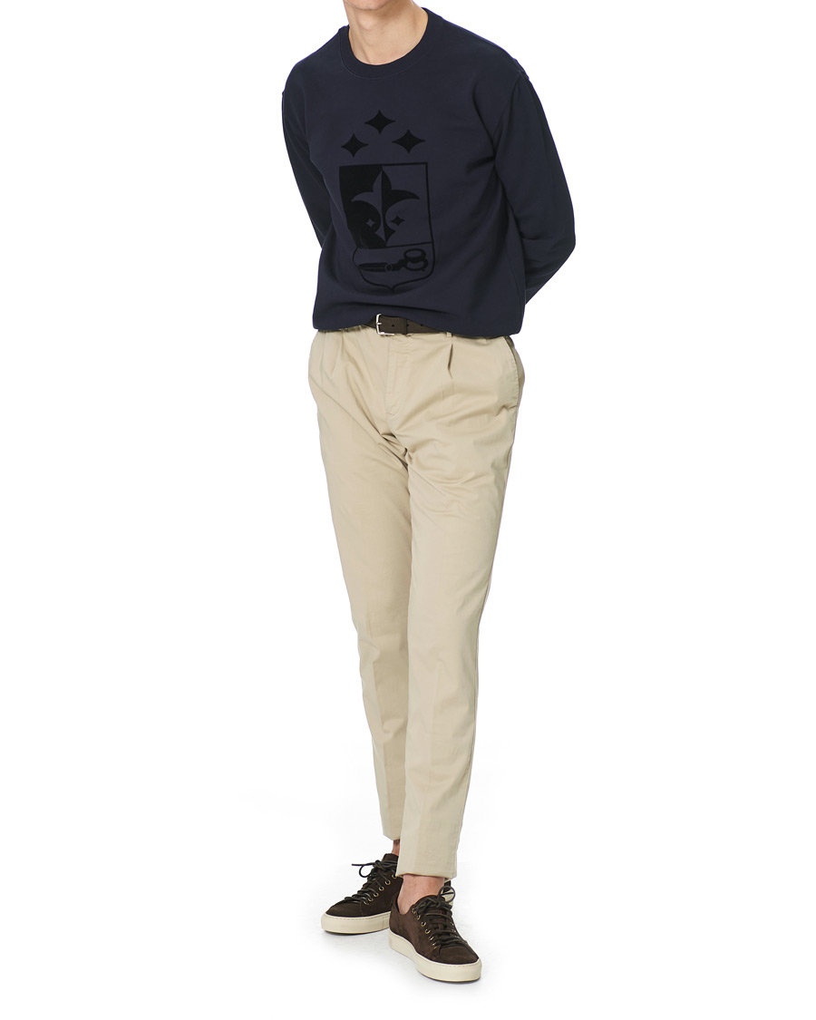 Herren | Pullover | Oscar Jacobson | Large Shield Cotton Sweatshirt Blue