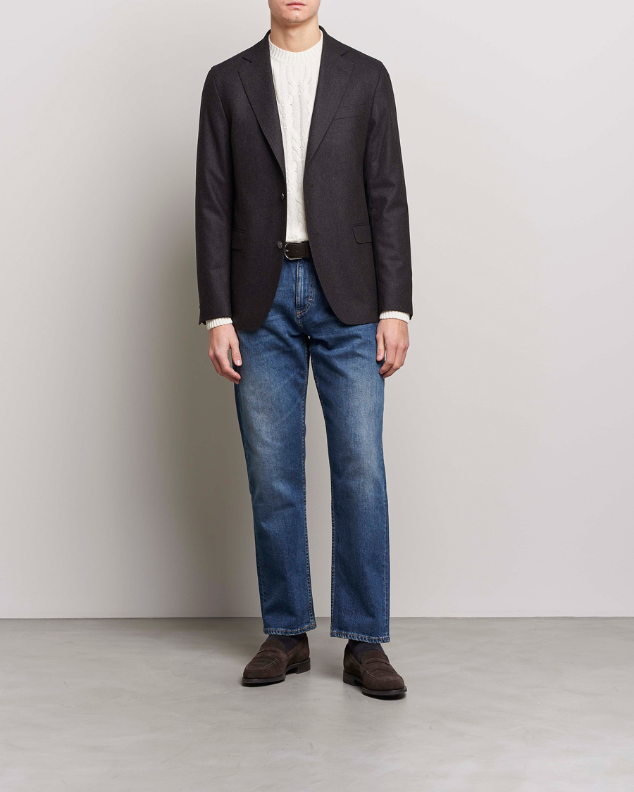 Herren | Jeans | Oscar Jacobson | Johan Straight Fit Cotton Stretch Jeans Vintage Wash