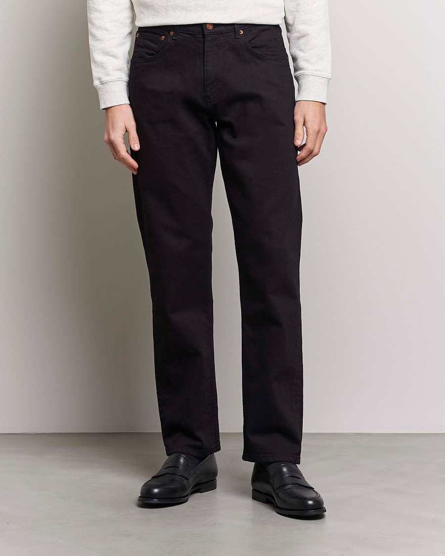 Herren |  | Oscar Jacobson | Johan Straight Fit Cotton Stretch Jeans Black