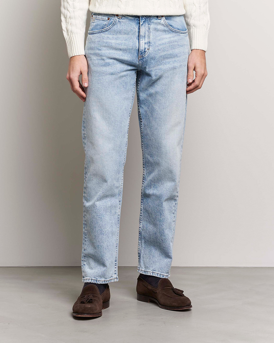 Herren | Straight leg | Oscar Jacobson | Johan Straight Fit Cotton Stretch Jeans Light Wash
