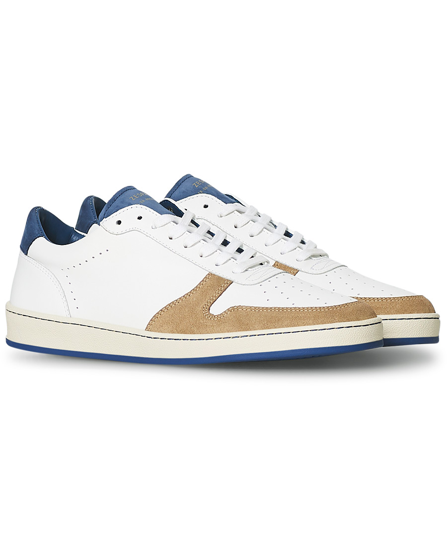 Herren | Zespà ZSP23 Nappa/Suede Sneakers Bleu Ming/Savane | Zespà | ZSP23 Nappa/Suede Sneakers Bleu Ming/Savane