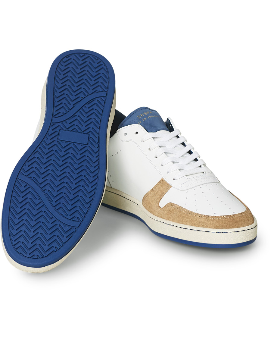 Herren | Zespà ZSP23 Nappa/Suede Sneakers Bleu Ming/Savane | Zespà | ZSP23 Nappa/Suede Sneakers Bleu Ming/Savane
