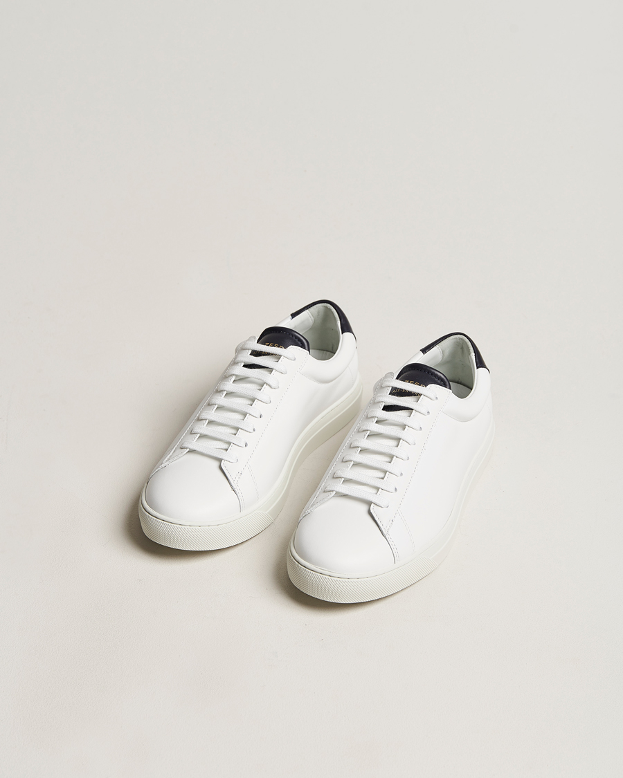 Herren | Zespà ZSP4 Nappa Leather Sneakers White/Navy | Zespà | ZSP4 Nappa Leather Sneakers White/Navy