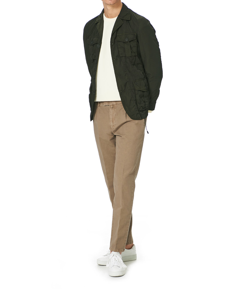 Herren | Hosen | Briglia 1949 | Easy Fit Pleated Linen Trousers Taupe