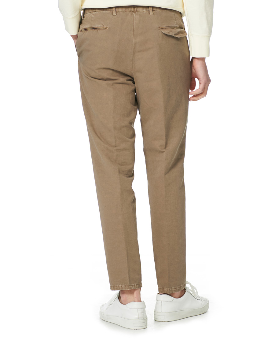 Herren | Hosen | Briglia 1949 | Easy Fit Pleated Linen Trousers Taupe