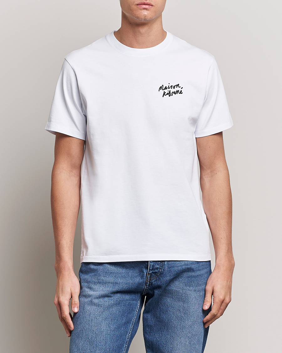 Herren | Weiße T-Shirts | Maison Kitsuné | Mini Handwriting T-Shirt White