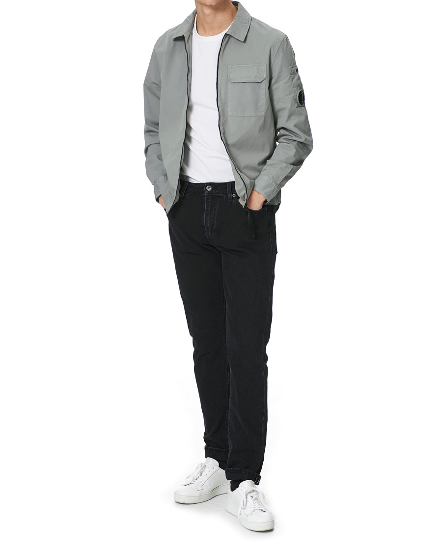 Herren | Hemden | C.P. Company | Garment Dyed Gabardine Zip Shirt Jacket Light Grey
