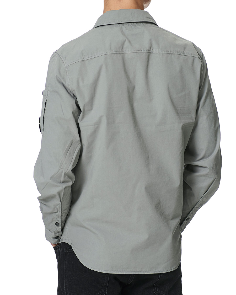Herren | Hemden | C.P. Company | Garment Dyed Gabardine Zip Shirt Jacket Light Grey
