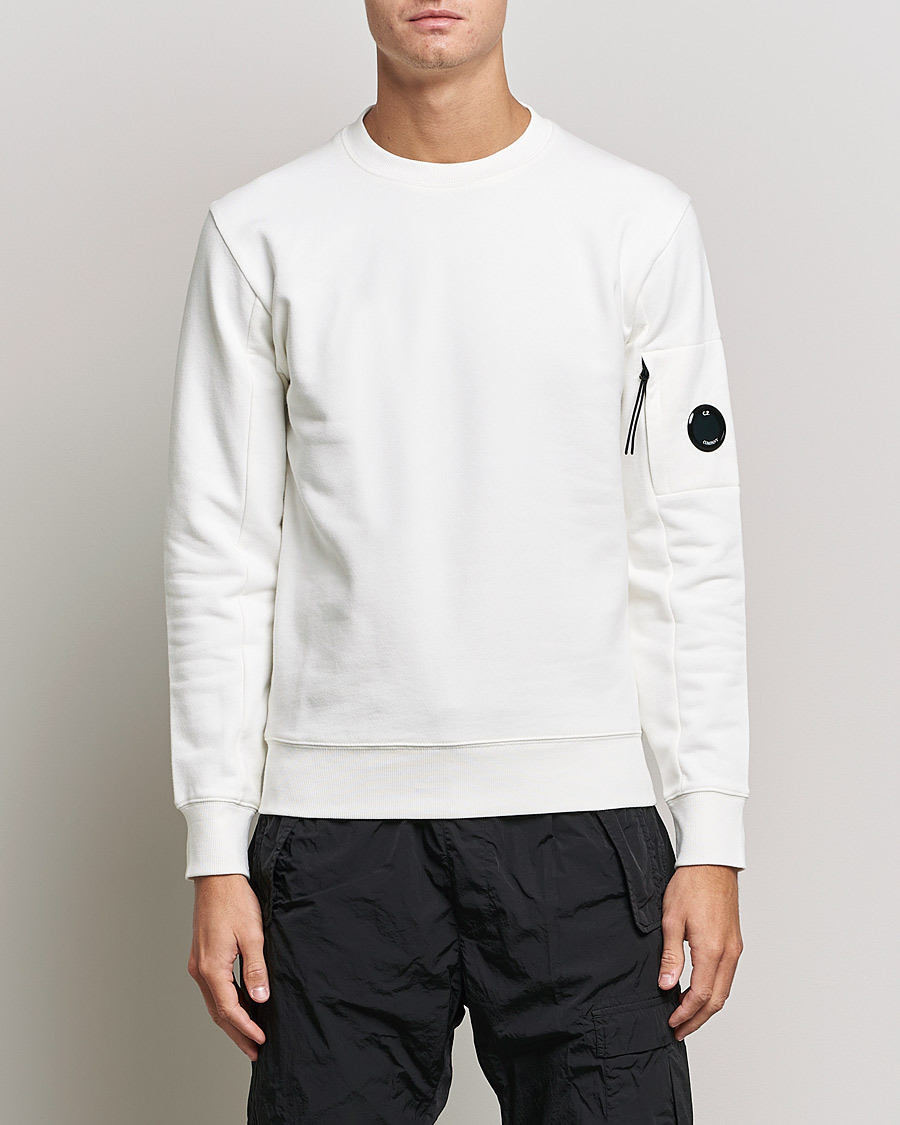 Herren | Pullover | C.P. Company | Diagonal Raised Fleece Lens Sweatshirt White