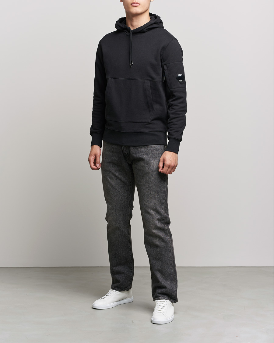 Herren | C.P. Company | C.P. Company | Diagonal Raised Fleece Hooded Lens Sweatshirt Black