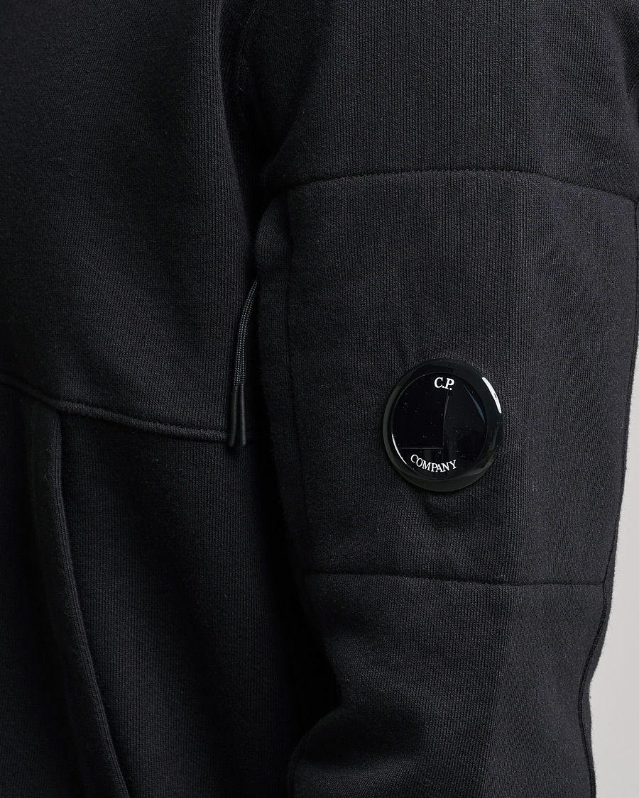 Herren | Pullover | C.P. Company | Diagonal Raised Fleece Hooded Lens Sweatshirt Black