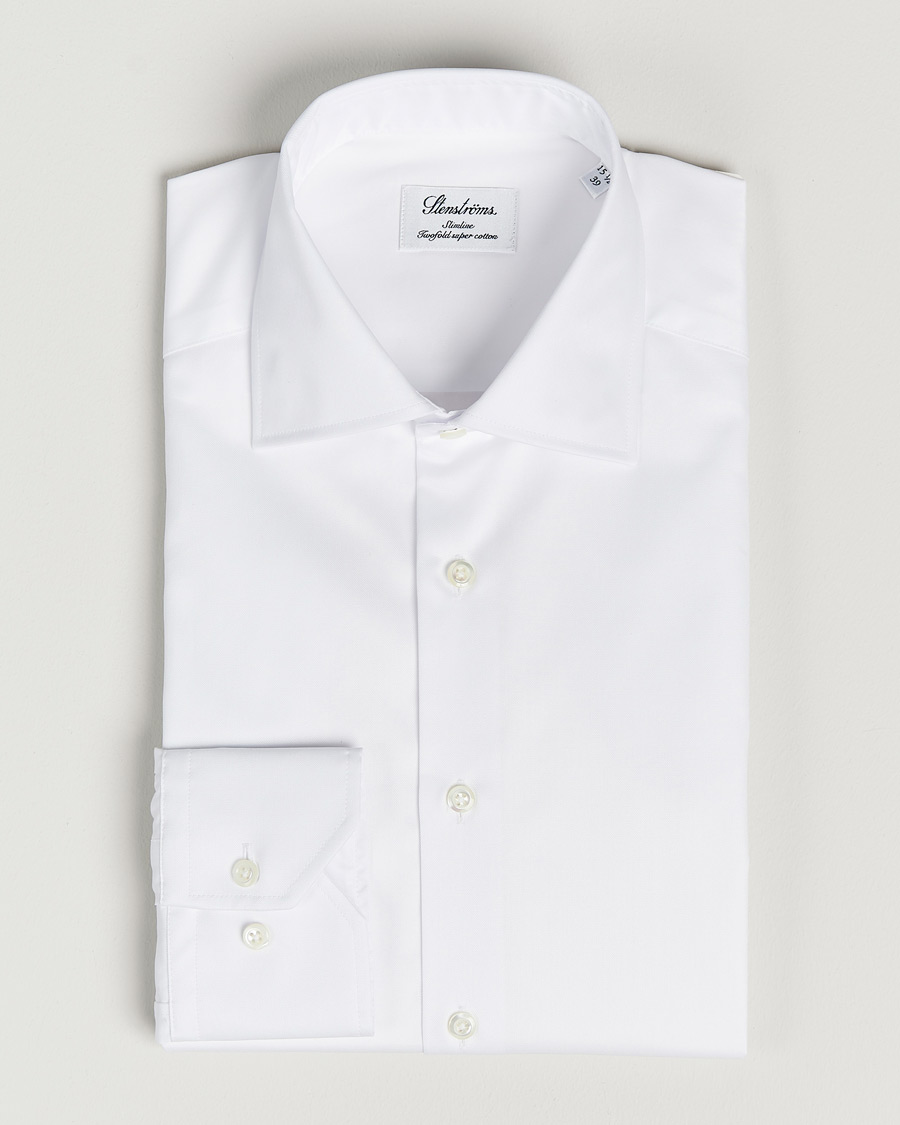 Herren | Hemden | Stenströms | Slimline Cut Away Shirt White