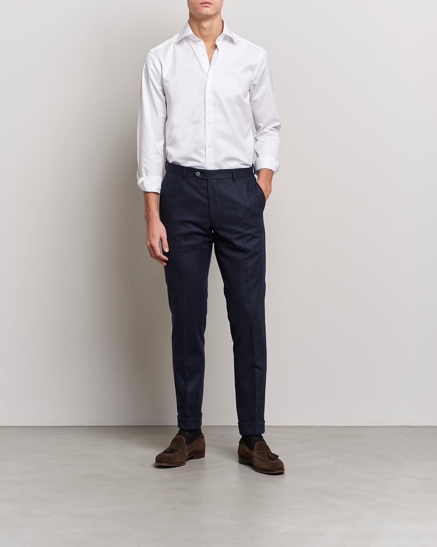 Herren | Hemden | Stenströms | Slimline Cut Away Shirt White