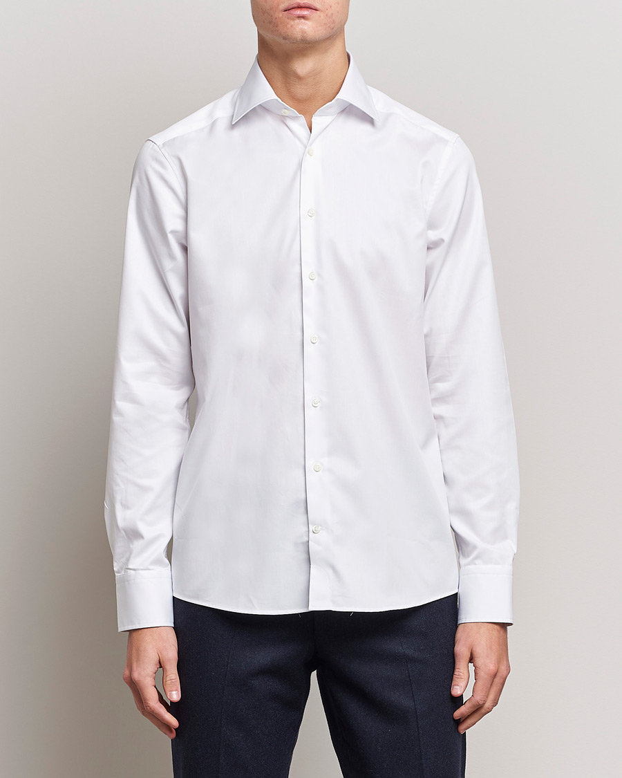 Herren | Businesshemden | Stenströms | Slimline Cut Away Shirt White