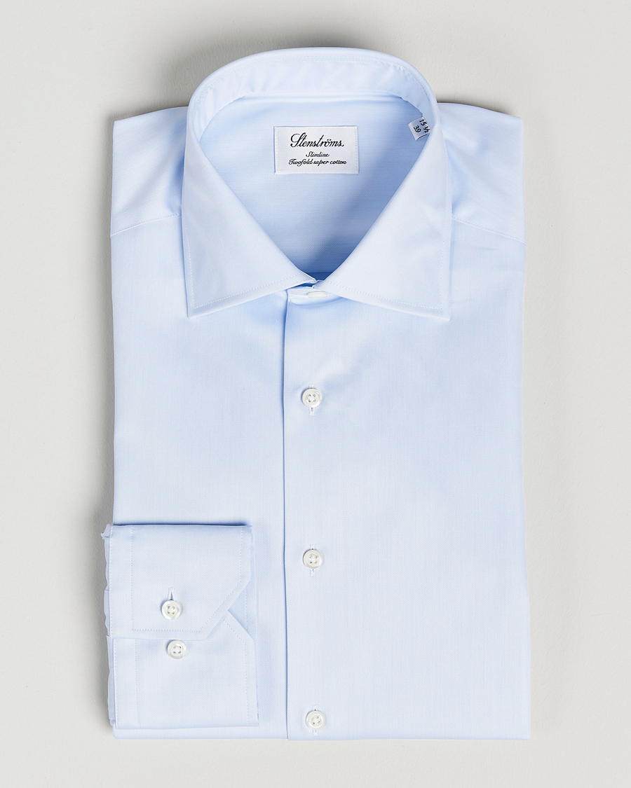Herren |  | Stenströms | Slimline Cut Away Shirt Light Blue