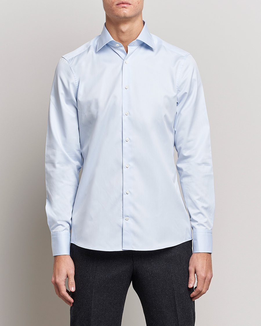 Herren | Businesshemden | Stenströms | Slimline Cut Away Shirt Light Blue
