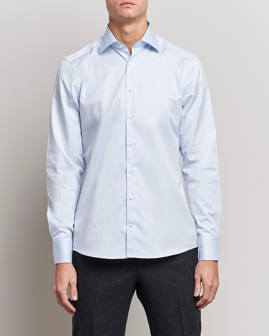 Herren | Hemden | Stenströms | Slimline Cut Away Shirt Light Blue