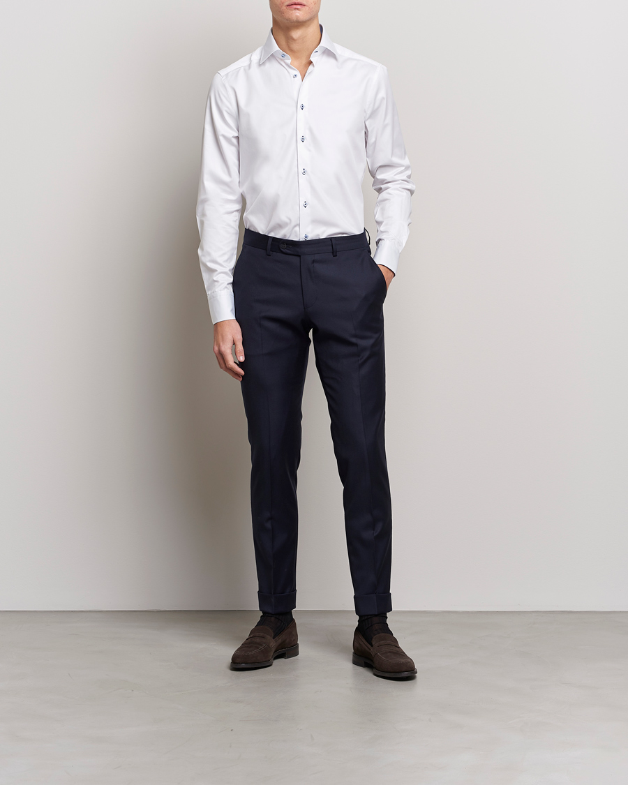 Herren |  | Stenströms | Slimline Contrast Cut Away Shirt White