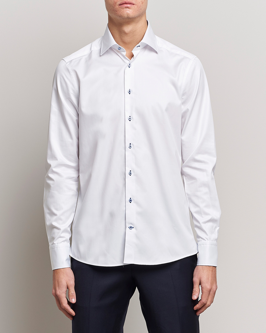 Herren | Formelle Hemden | Stenströms | Slimline Contrast Cut Away Shirt White