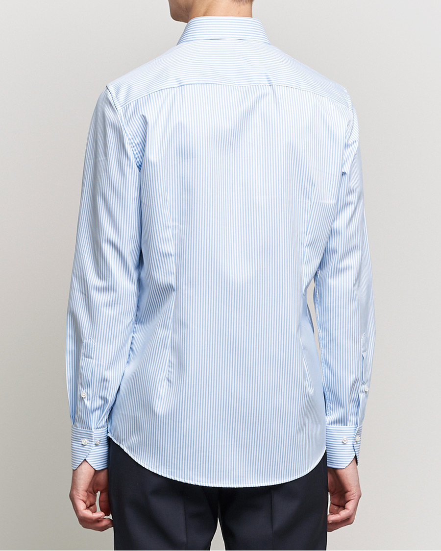 Herren | Hemden | Stenströms | Slimline Stripe Cut Away Shirt Light Blue