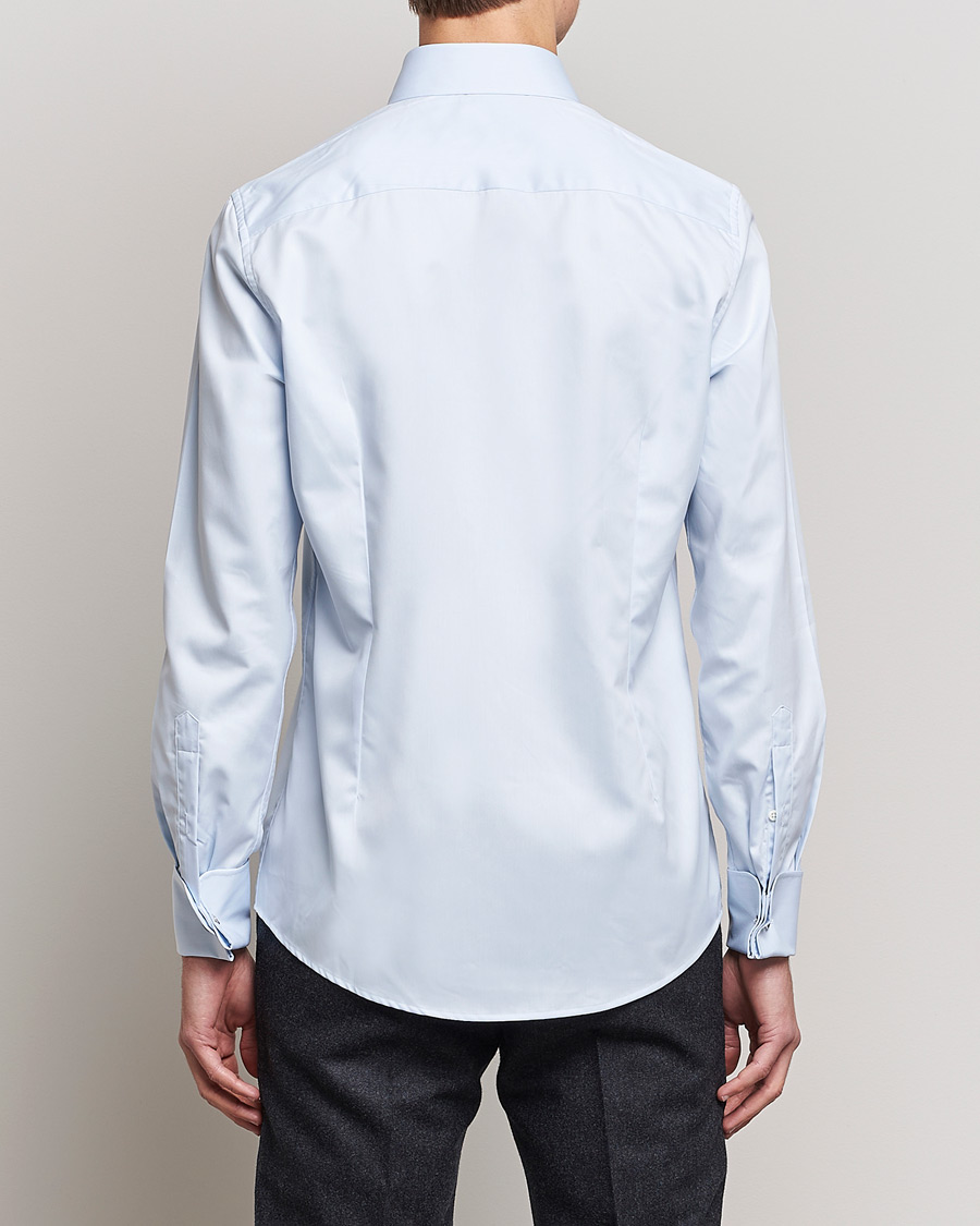 Herren | Hemden | Stenströms | Slimline Double Cuff Light Blue