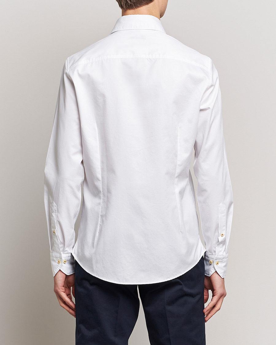 Herren | Hemden | Stenströms | Slimline Washed Cotton Shirt White