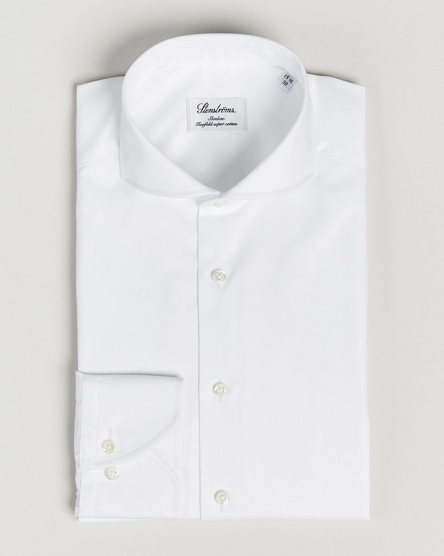 Herren | Hemden | Stenströms | Slimline Extreme Cut Away Shirt White