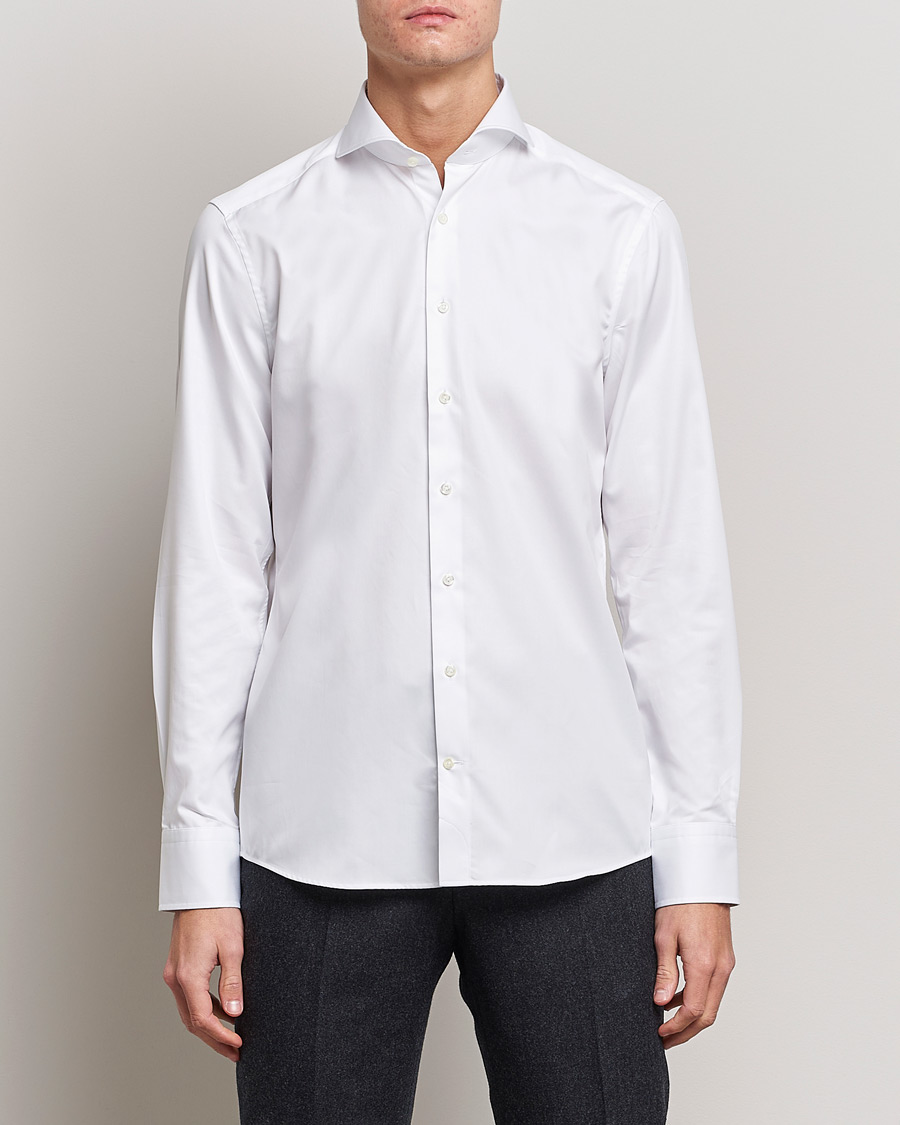 Herren | Hemden | Stenströms | Slimline Extreme Cut Away Shirt White