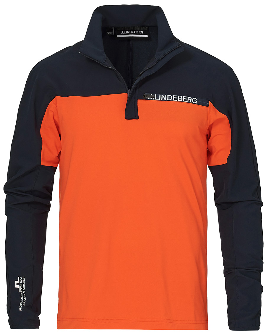 Herren | Pullover | J.Lindeberg | Noah Mid Layer Jersey Half Zip Tangerine Tango