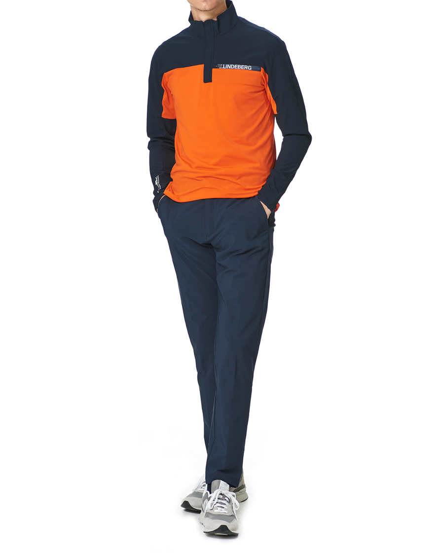 Herren | Pullover | J.Lindeberg | Noah Mid Layer Jersey Half Zip Tangerine Tango