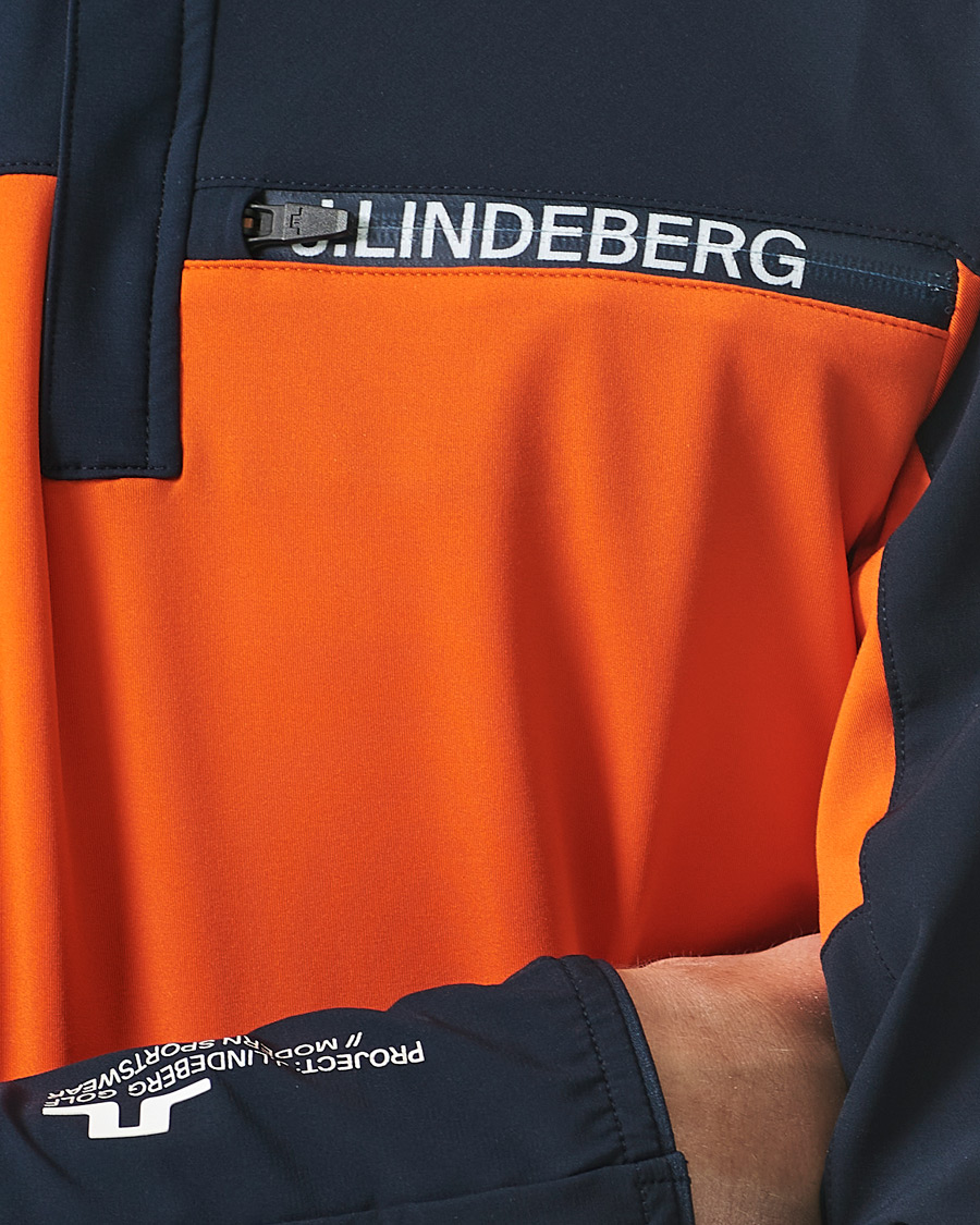 Herren | Pullover | J.Lindeberg | Noah Mid Layer Jersey Half Zip Tangerine Tango