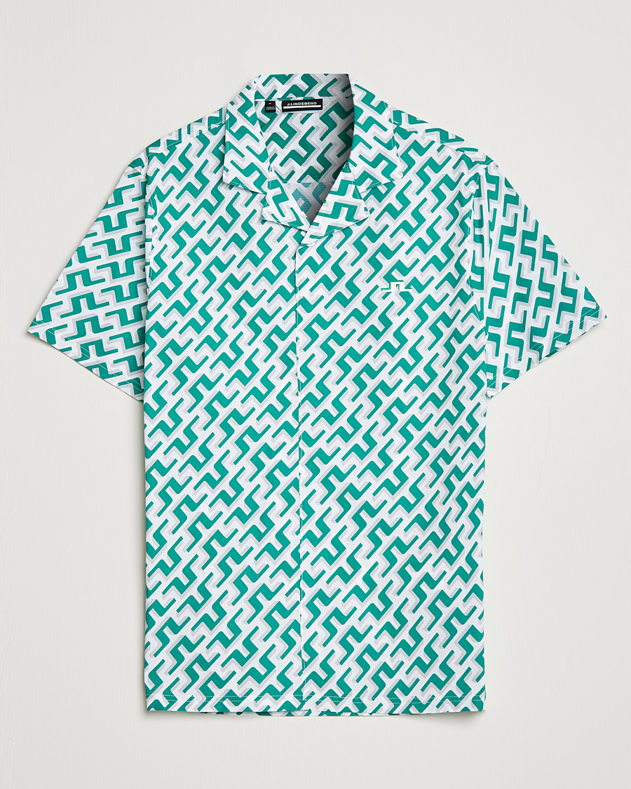 Herren | Hemden | J.Lindeberg | Resort Regular Fit Golf Shirt Green Bridge Monogram