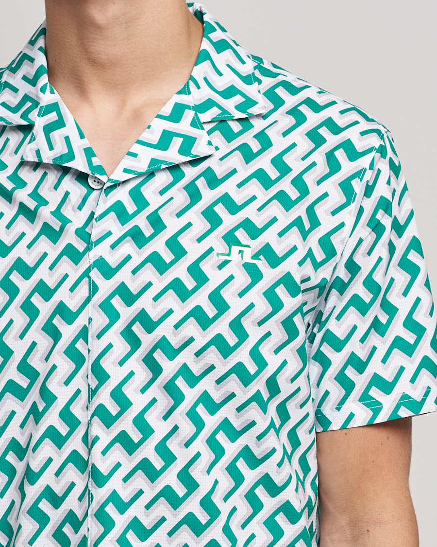 Herren | Hemden | J.Lindeberg | Resort Regular Fit Golf Shirt Green Bridge Monogram