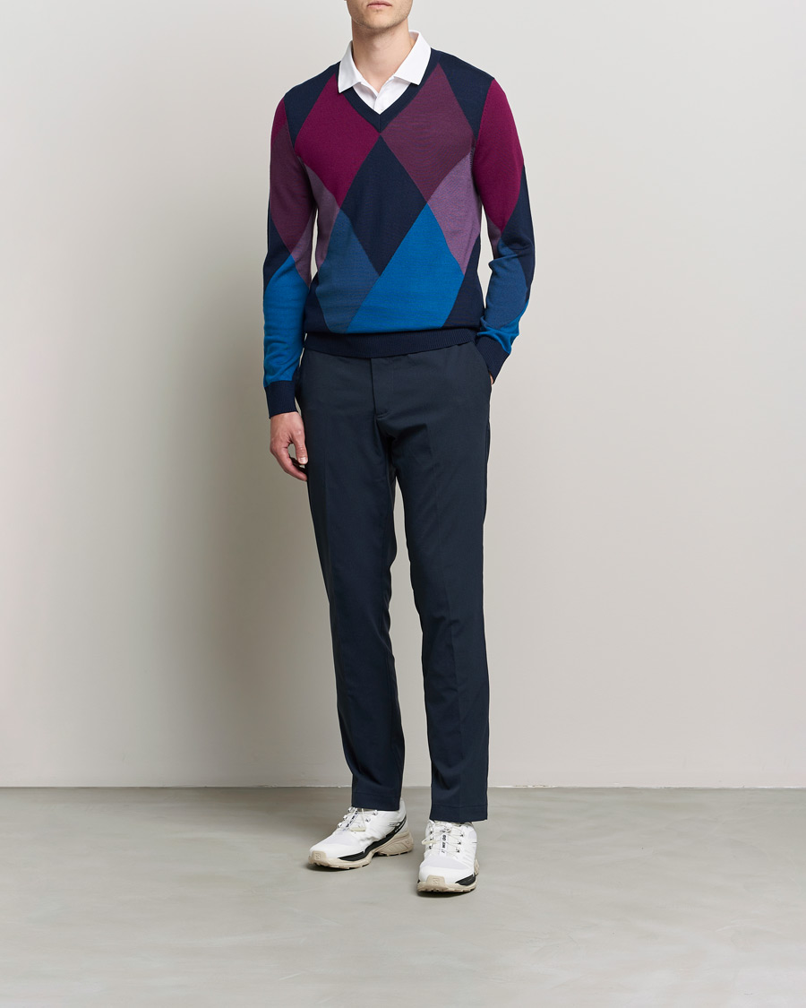 Herren | Pullover | J.Lindeberg | Active Argyle Golf Sweater Navy
