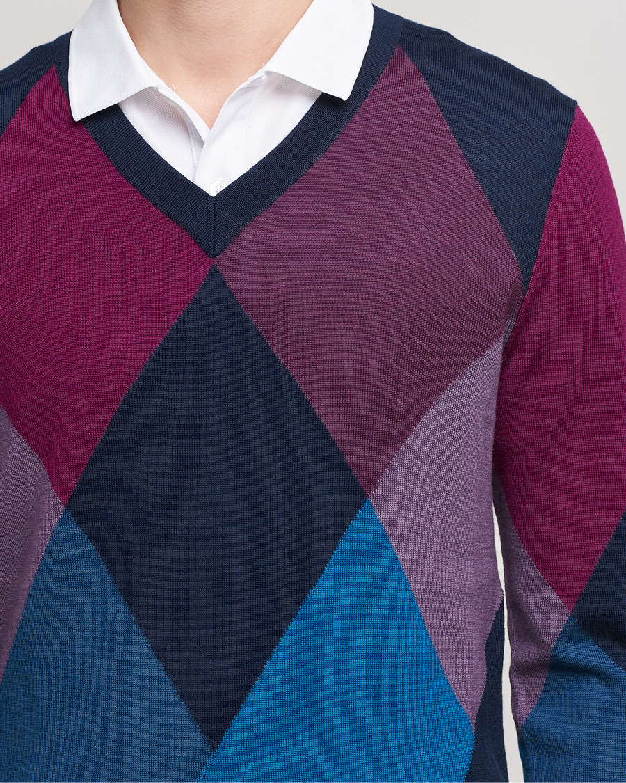 Herren | Pullover | J.Lindeberg | Active Argyle Golf Sweater Navy