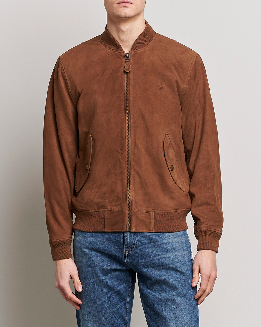 Herren | Sale kleidung | Polo Ralph Lauren | Gunners Lined Suede Bomber Jacket Country Brown