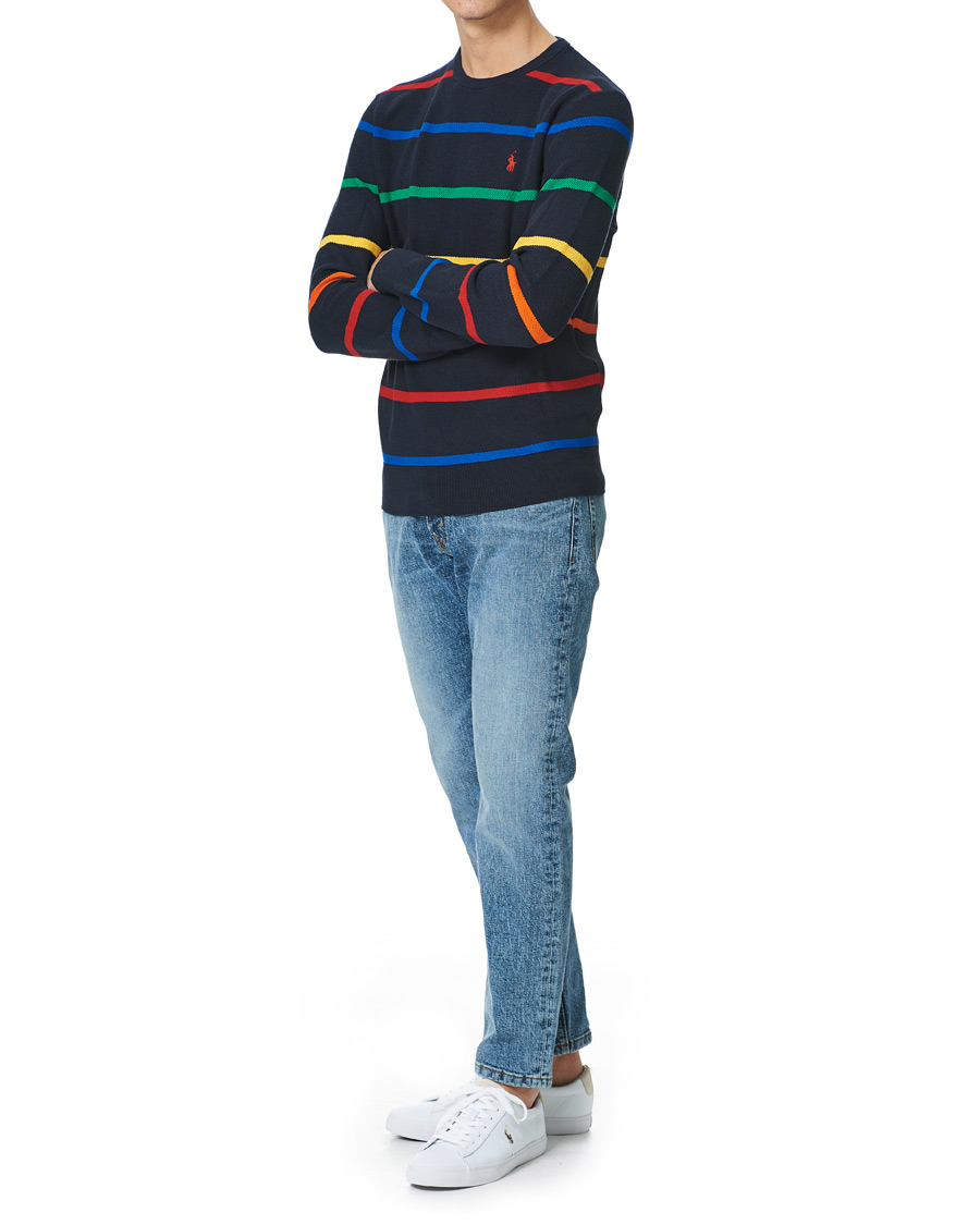 Herren | Pullover | Polo Ralph Lauren | Pima Cotton Stripe Crew Neck Pullover Navy Multi