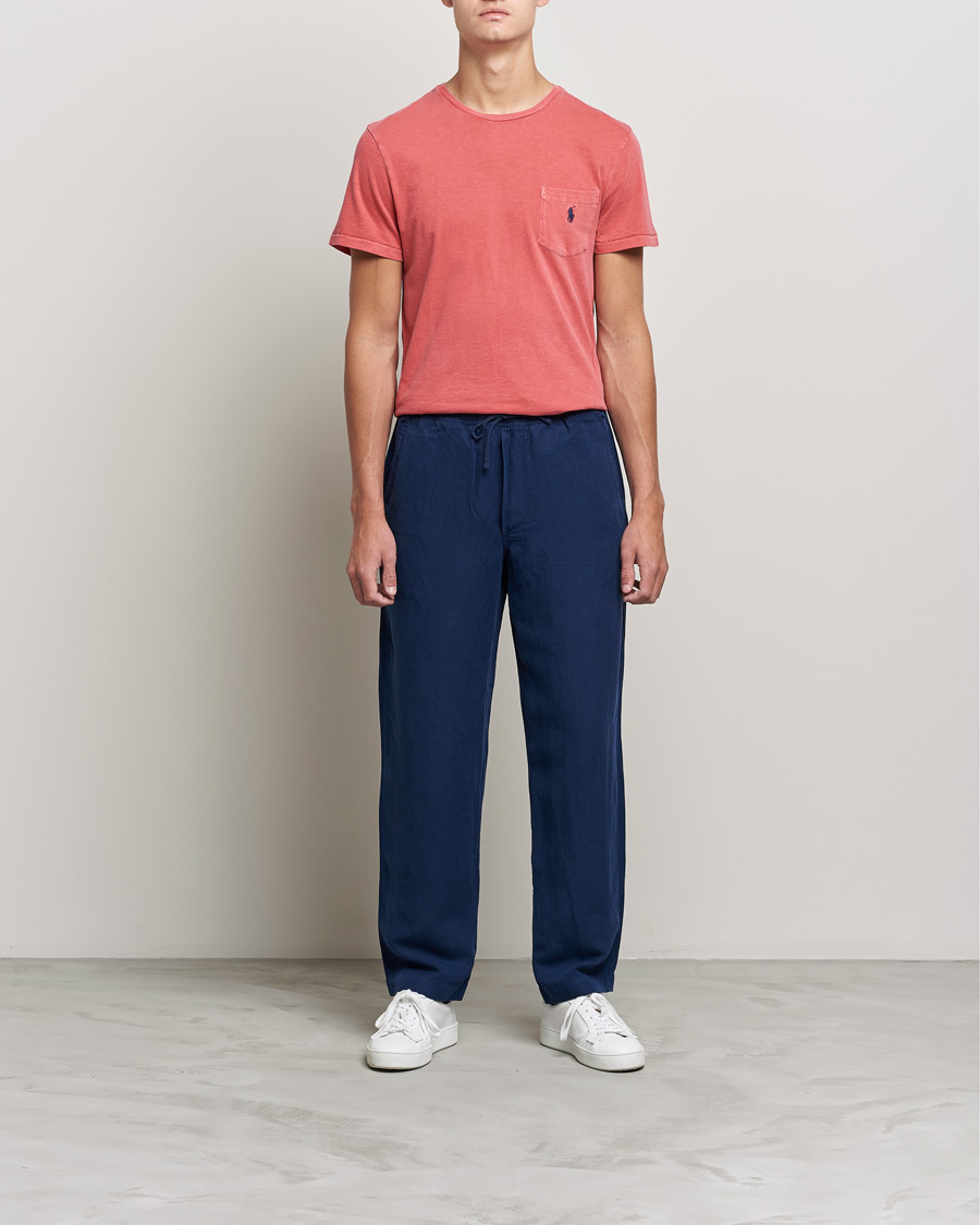 Herren | T-Shirts | Polo Ralph Lauren | Washed Crew Neck Pocket Tee Starboard Red