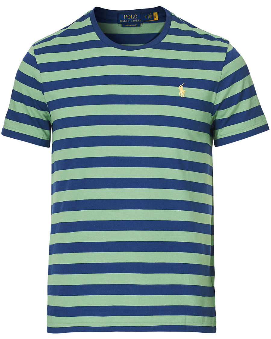 Herren | T-Shirts | Polo Ralph Lauren | Crew Neck Striped Tee Outback Green/Light Navy