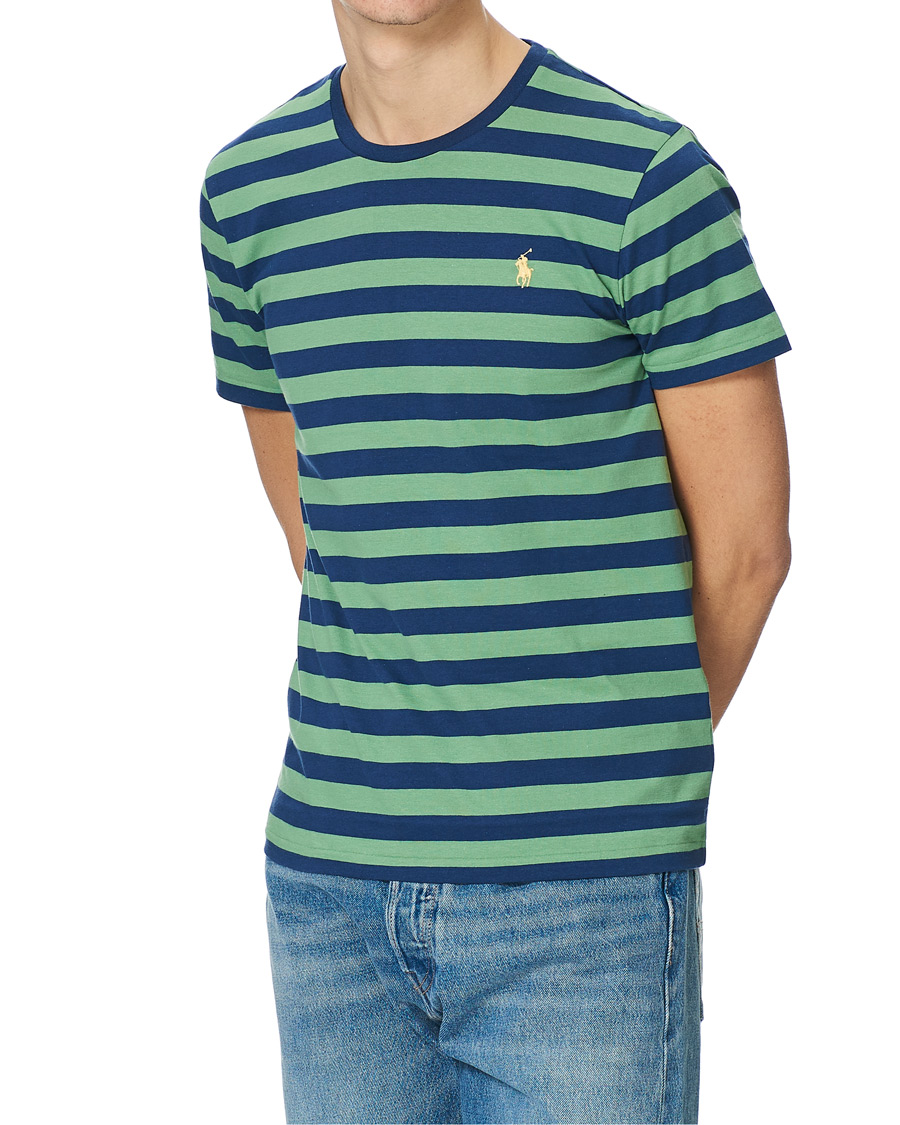 Herren | T-Shirts | Polo Ralph Lauren | Crew Neck Striped Tee Outback Green/Light Navy